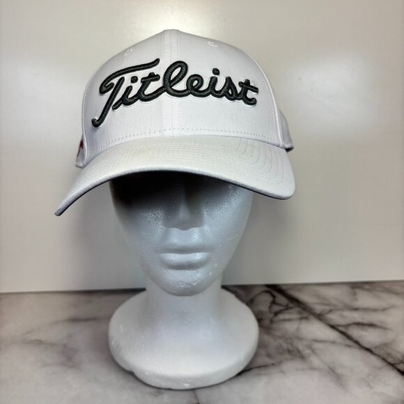 Titleist Tour Performance Hat White Dark Gray MFS 100 Years Side Logo NWOT - Picture 1 of 6